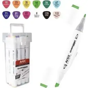 Double‑ended markers TEKA Chromax — 12 colors, dual tips