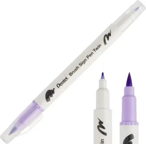 Marker PENTEL Pisak Brush Dwustronny Heliotrop SESW30C-T131 — dual-tip brush marker, heliotrope color