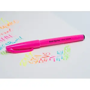 Brush Tip Marker PENTEL SES15C — fluorescent colors, brush-style felt tip
