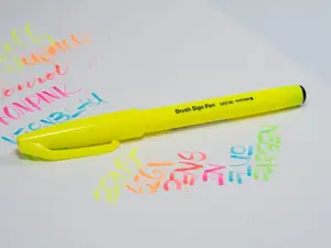 Brush sign pen PENTEL SES15C fluo – felt brush tip fluorescent ink