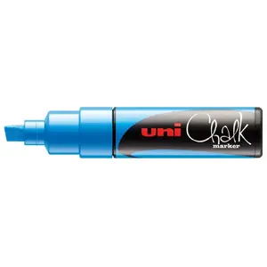 Kalku marķieris uni mitsubishi pencil PWE-8K, ķīļveida uzgalis 8 mm, gaiši zils, 1 gab.