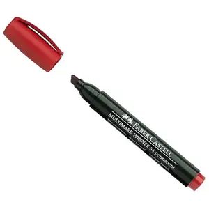 Marķieris Faber-Castell ūdensizturīgs, apaļš uzgali, sarkans