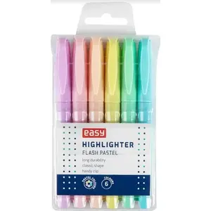 Highlighter set Easy-Stationery Flash Pastel — 6 colors, chisel tip
