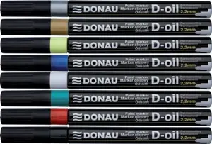 Marker pen Donau D-oil 2.2 mm blue — oil-based tip 2.2 mm