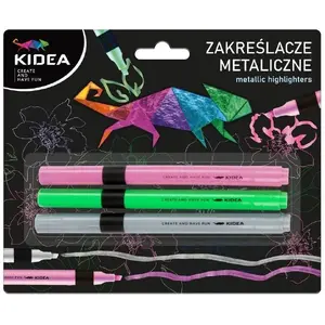 Marķieru komplekts Derform ZME3KA — 3 krāsas, metāla korpuss, maināmi vāciņi