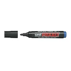 Маркер uni mitsubishi pencil Prockey PM122NIE, синий, трубчатый корпус, тонкий наконечник, 1 шт