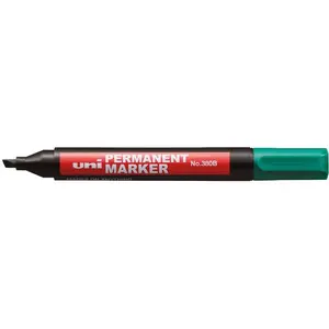 Pastāvīgais marķieris uni mitsubishi pencil NO-380NIE — zaļš, smalks galu, izturīga tinti