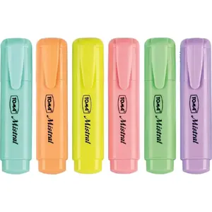 Highlighter set Toma Mistral Pastel — 6 pastel colors, chisel tip