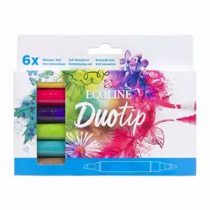 Marķieru komplekts Ecoline Duotip no Ecoline — 6 krāsas, divgalvu marķieri ilustrācijai un letēringa