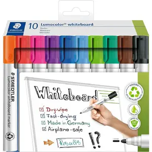 Whiteboard marker Staedtler Lumocolor 351 C10, assorted, 10 pieces