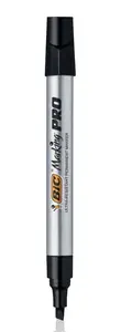 Marķieri BIC 964802 — 12 gab. melna tinte, melni un sudraboti korpusi, iepakoti kastītē