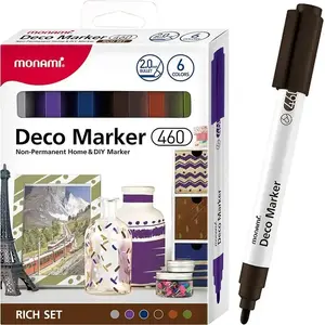 Akrila dekoratīvais marķieris MonAmi Deco Marker B 460 — 6 krāsas
