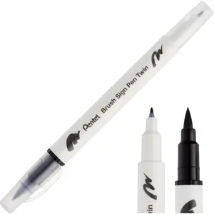 Marķieris PENTEL divpusējs otiņas melns modelis SESW30C-T101