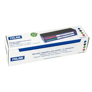 Marķieru komplekts Milan 165894 — 4 gab., melns/zils/zaļš/sarkans, daudzkrāsains, iepakojums 39×153×39 mm