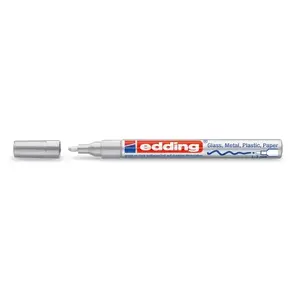 Marķieris Edding 751 Silver — metāliskas sudraba tintes, 1 mm līnija, iepakojums 10 gab.