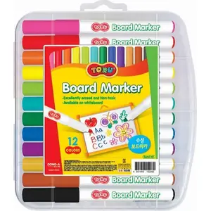 Dong-A dzēšami marķieri 12 krāsas ar somiņu (modelis 329226)