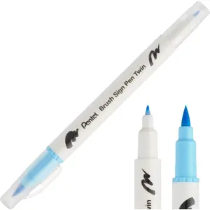 Divpusējs ota marķieris PENTEL Pisak Brush Jasny Błękit SESW30C-T136, 23532