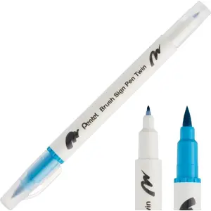 Divpusējs otiņas marķieris PENTEL SESW30C-T114 — tirkīza, otu un smalkais gals