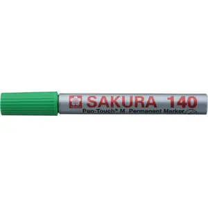 Marķieris Sakura Pen-Touch 140 zaļš — Sakura SKSAKURA14029, krāsu marķieris spīdīgām un porainām virsmām