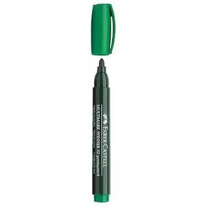 Marķieris Faber-Castell 157863 FC — ūdensizturīgs tūs, apaļa galiņa, zaļš