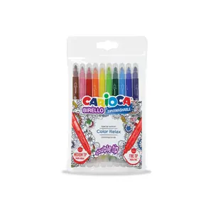 Spalvveidīgie pildspalvas Carioca Birello Fine/Medium, apaļais gals, daudzkrāsains, 10 gab.