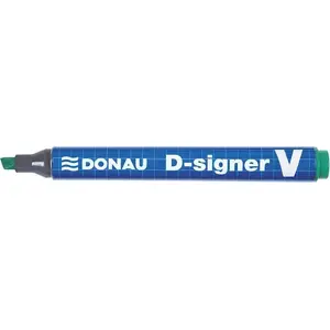 Pastāvīgais marķieris Donau D-Signer V, slīpais uzgalis 1–4 mm, zaļš