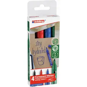 Pastāvīgais marķieris Edding E-2000C, galu 1,5–3 mm, komplekts 4 gab. jauktas krāsas