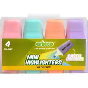 Cresco mini tekstmarkeru komplekts pasteļtoņos, 4 krāsas — kompakti pasteļtoņu marķieri