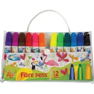 Marķieru komplekts Centrum Giraffe 80434 — īsie filca pildspalvas PVC apvalkā, 12 krāsas