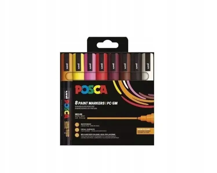 Marķieru komplekts POSCA PC-5M 8 gab