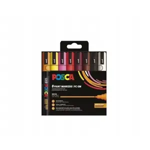 Marker set POSCA PC-5M 8 pcs Warm Colors — medium bullet tip, water-based pigment ink