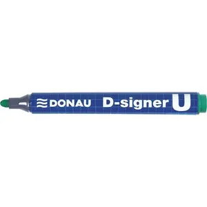 Pastāvīgais marķieris Donau D-Signer ar apaļu galu 2–4 mm līnija, zaļš, ar karodziņu