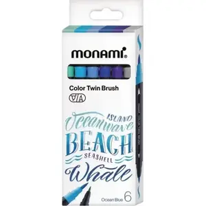 Abpusēji otu galiem marķieri MonAmi Ocean — komplekts 6 krāsas