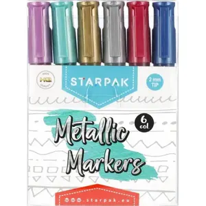 Marķieri STARPAK MARKER METALC 6 krāsas metāliska ūdens bāzes komplekts