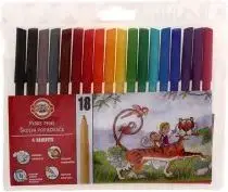 Marķieri KOH-I-NOOR Flamastry komplekts — 18 krāsas