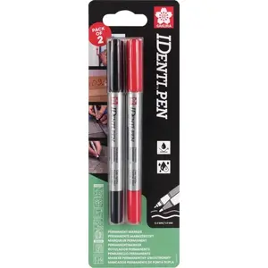 Набор маркеров Sakura IDenti-Pen чёрный + красный — Sakura SKBLXYKT2A, перманентные маркеры
