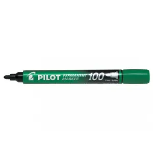 Маркер PILOT Permanent Marker 100 — зелёная краска, линия 1–4,5 мм