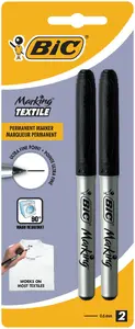 Marker BIC 933872, permanent marker, pack of 2, black ink, black and silver barrels