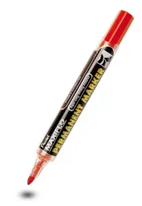 Pastāvīgais marķieris Pentel Maxiflo NFL50/B — apaļais uzgaliņš, sarkans tinti, melns korpuss