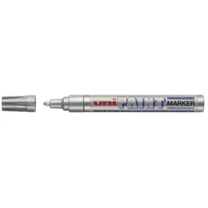 Eļļas marķieris uni mitsubishi pencil PX20 sudrabains — smalka galu, pastāvīga tinti