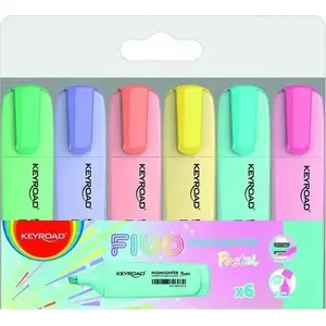 Marķieris Keyroad KEYROAD KR972174, pastelis, komplekts 6 gab. kastītē, krāsu maisījums