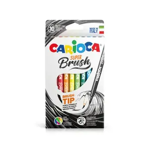 Flomāsteri Carioca 42937 — 10 krāsas komplekts ar otu (brush) uzgali