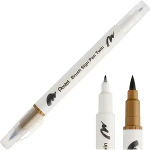Marker brush dual-tip PENTEL SESW30C-T127 — color Surowa Umbra