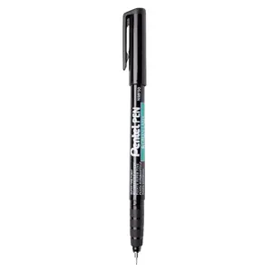 Pastāvīgais marķieris Pentel NMF50-AO — smalks uzgalis, melna tinte, melna korpusa krāsa