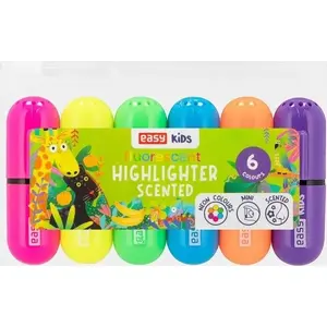 Highlighter Easy-Stationery Flash Mini — 6 colors, compact pocket size