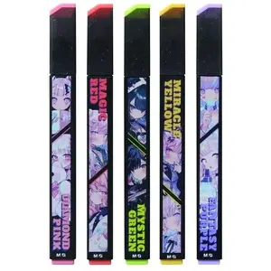 Augšsvītrotāji MG Manga Pink Fantasy — komplekts 5 krāsas, ūdens bāzes tinte, šķēlveida gals