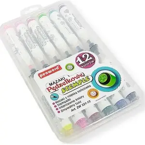 Brush-tip stamp markers INTERDRUK — set of 12 colors