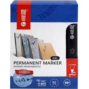 Pastāvīgais marķieris MemoBe, sarkans, līnijas platums 1–4 mm, 10 gab. iep.