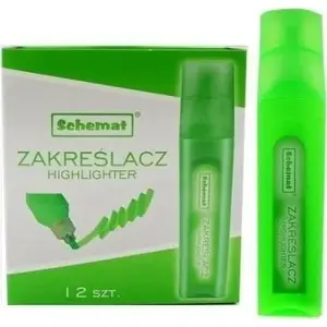 Augšsvītrotāji SCHEMAT komplekts 12 zaļi — fluorescējoša tinte, slīpais gals
