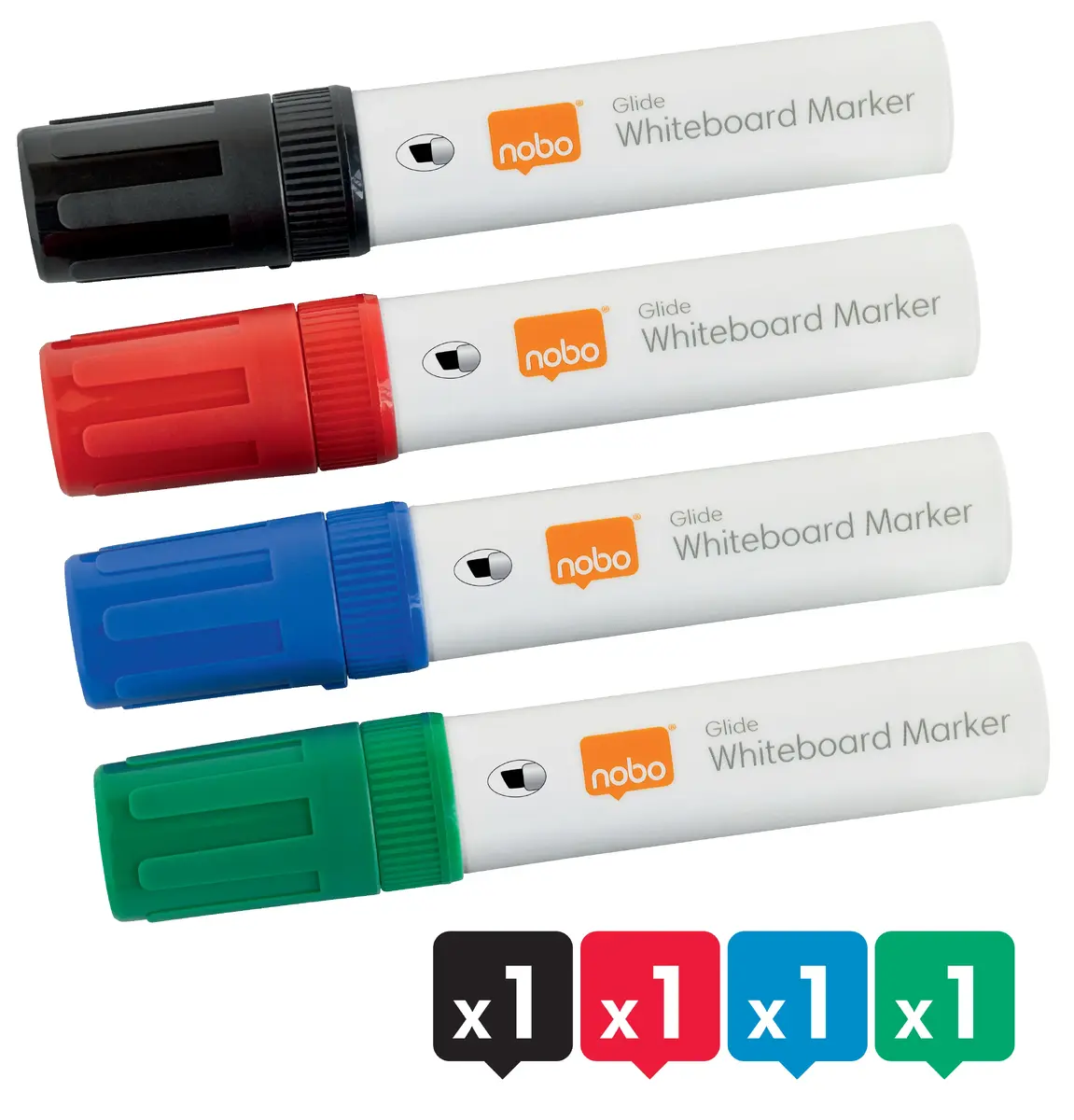 NOBO Glide маркеры для белой доски крупный наконечник 4 шт Photo 6